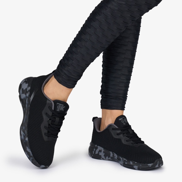 SNEAKERS din TEXTIL cu talpa multicolor CRL1039 CULOARE: NEGRU - Img 2