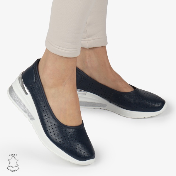BALERINI DAMA din PIELE NATURALA CRL0978 CULOARE: BLEUMARIN - Img 3