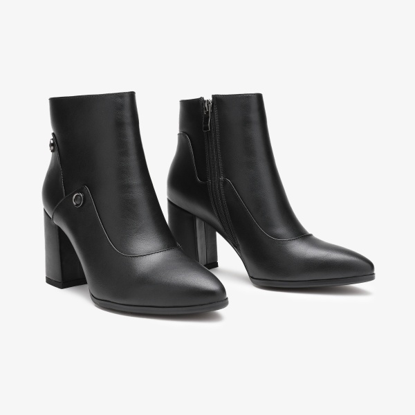 Botine dama din Piele Ecologica CRL0655 Negre - Img 2