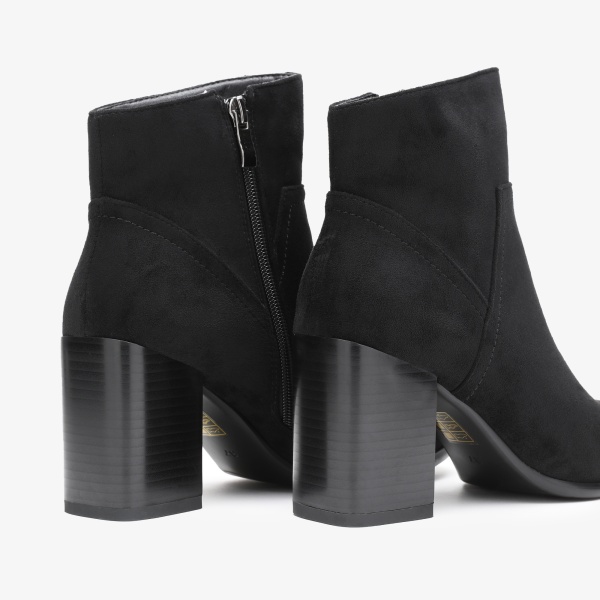Botine dama din Piele Ecologica Intoarsa CRL0663 Negru - Img 3