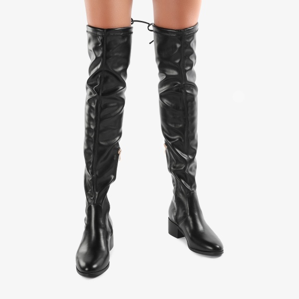Cizme dama din Piele Ecologica CRL0693 Negre - Img 2