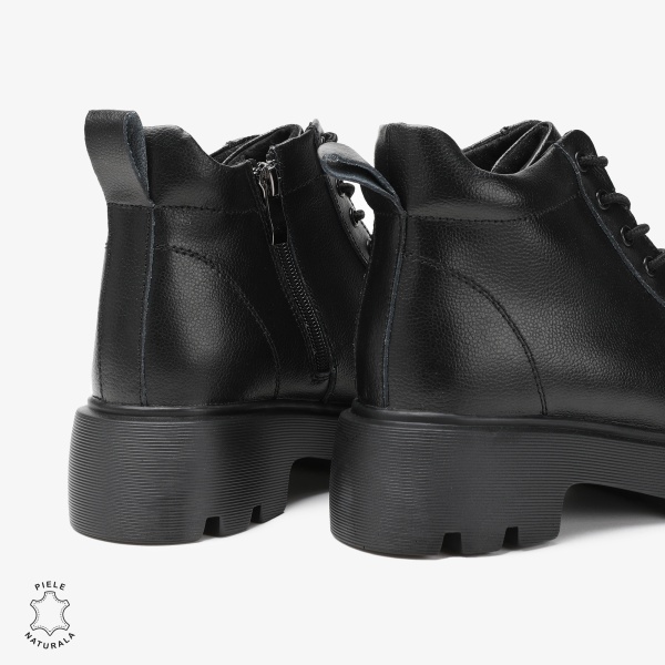 Ghete dama din Piele Naturala CRL0677 Negre - Img 3