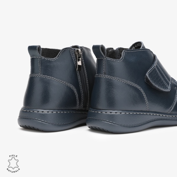 GHETE DAMA DIN PIELE NATURALA CRL0681 Bleumarin - Img 3