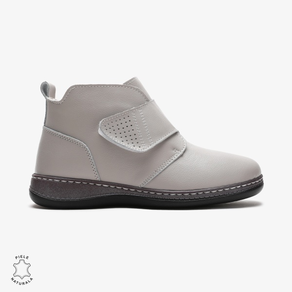 GHETE DAMA DIN PIELE NATURALA CRL0681 Gri - Img 2