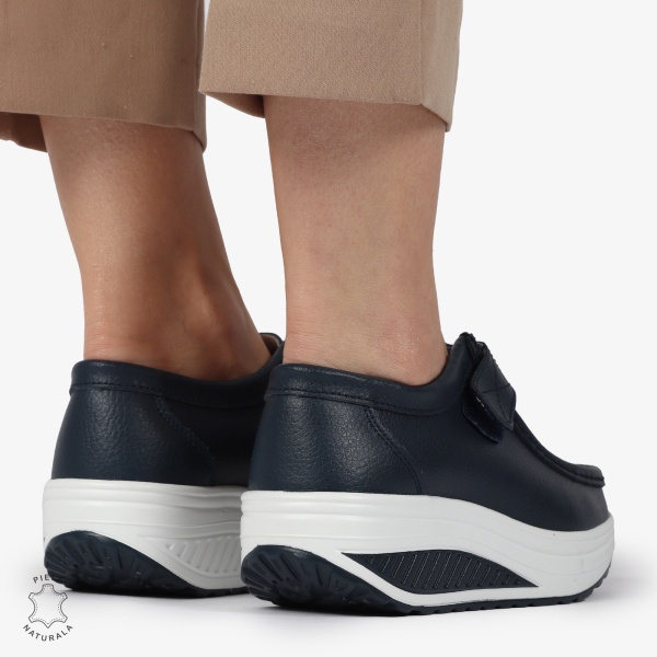 Mocasini dama din Piele Naturala CRL0063 BLEUMARIN - Img 4