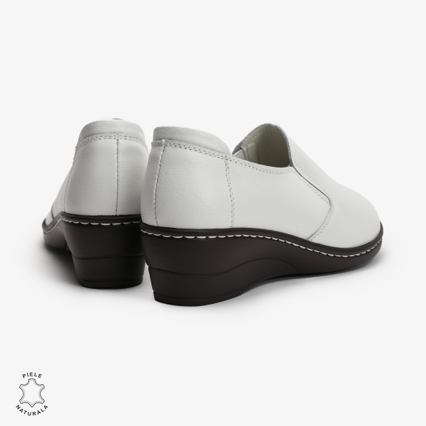 Mocasini Dama din Piele naturală CRL0118 Alb - Img 3