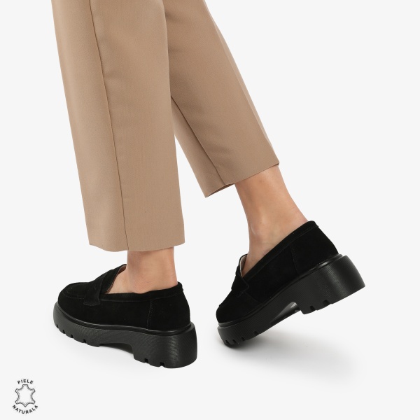 Mocasini dama din Piele naturală INTOARSA CRL1321 - Img 3