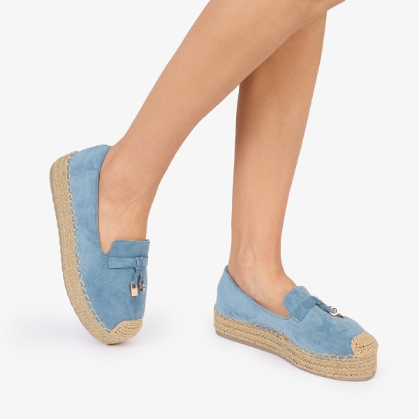 MOCASINI dama Piele ECOLOGICA INTOARSA CU DETALIU AURIU CRL1026 CU ELASTIC Culoare: ALBASTRU - Img 3