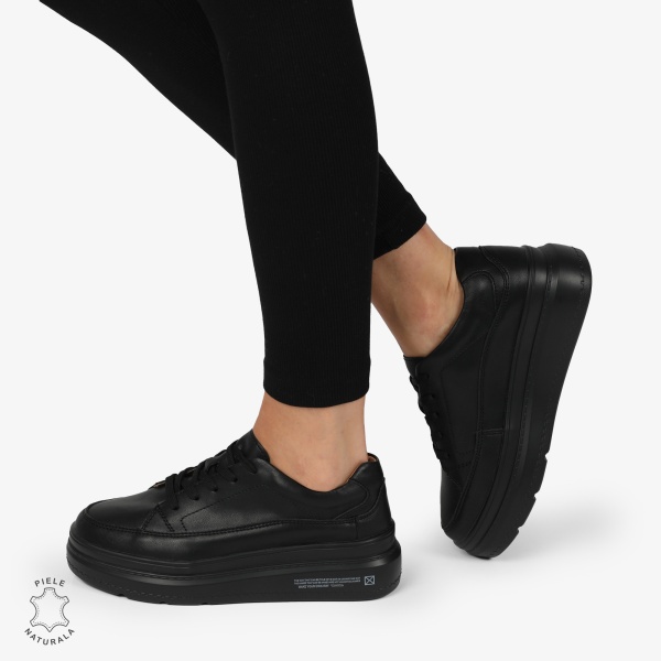 Pantofi CASUAL PIELE NATURALA CRL1271 Negru - Img 2