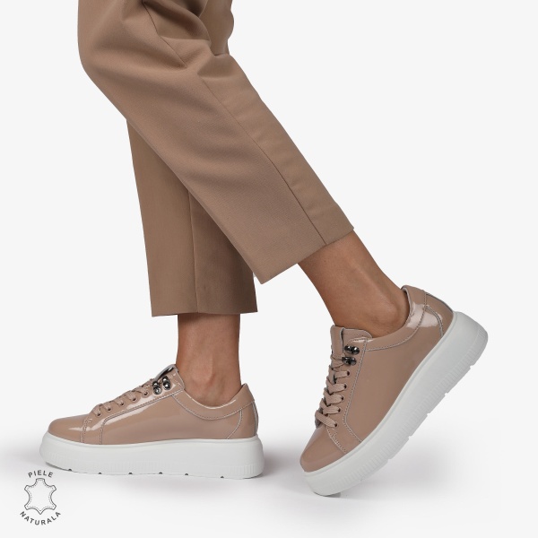 Pantofi CASUAL PIELE NATURALA LACUITA CRL1294 ROZ - Img 2