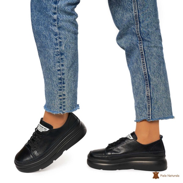 Pantofi DAMA DIN PIELE NATURALA CRL0972 CULOARE : NEGRU - Img 2