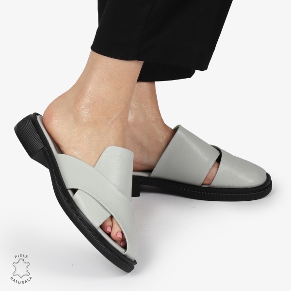 PAPUCI Dama Piele Naturala CRL1374 GRI - Img 3