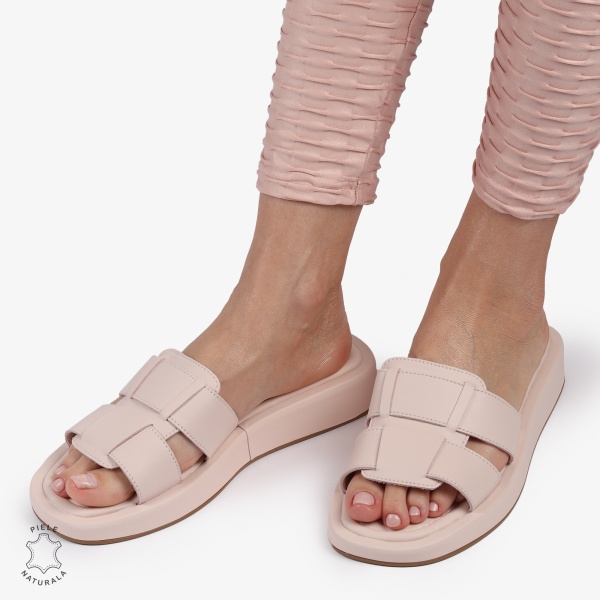 PAPUCI Dama Piele Naturala CRL1430 ROZ - Img 3
