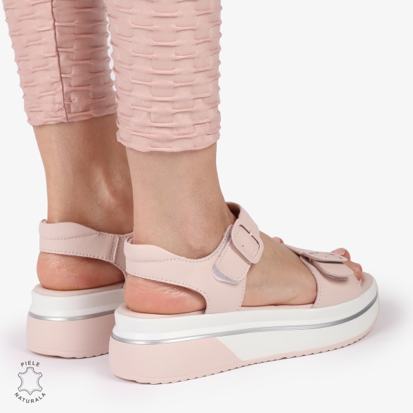 SAndale DAMA SPORT DIN PIELE NATURALA CU INCHIDERE CATARAMA CRL1412 ROZ - Img 4