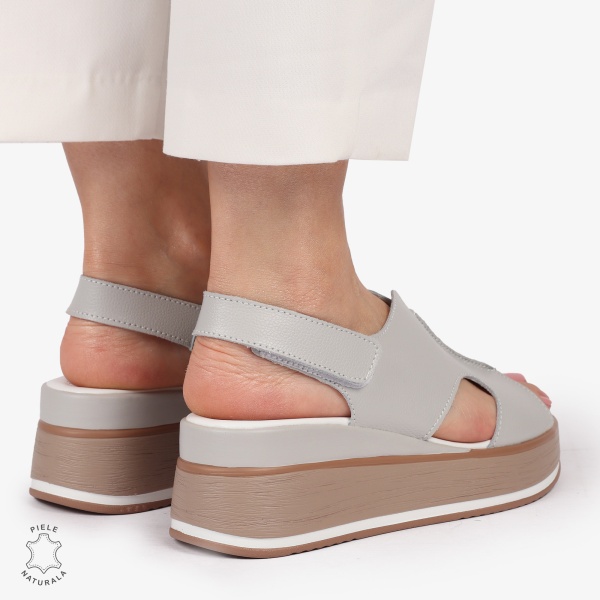 SAndale DAMA SPORT DIN PIELE NATURALA CU INCHIDERE SCAI CRL1410 GRI - Img 3