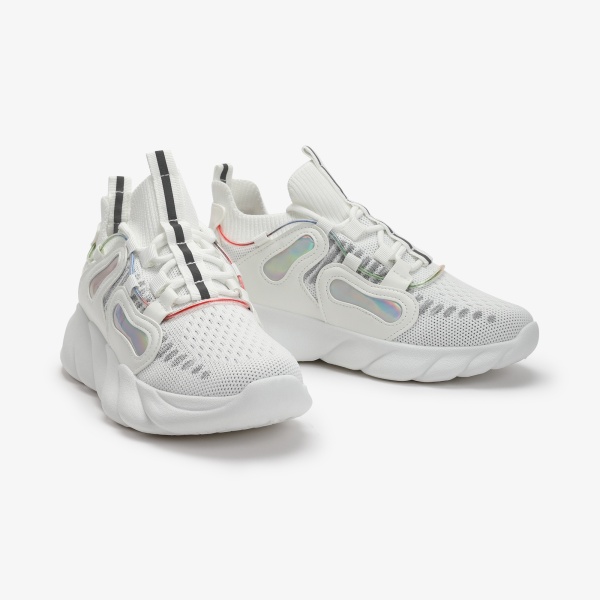 SNEAKERS Dama din Piele Ecologica si textil CRL0130 ALB - Img 2