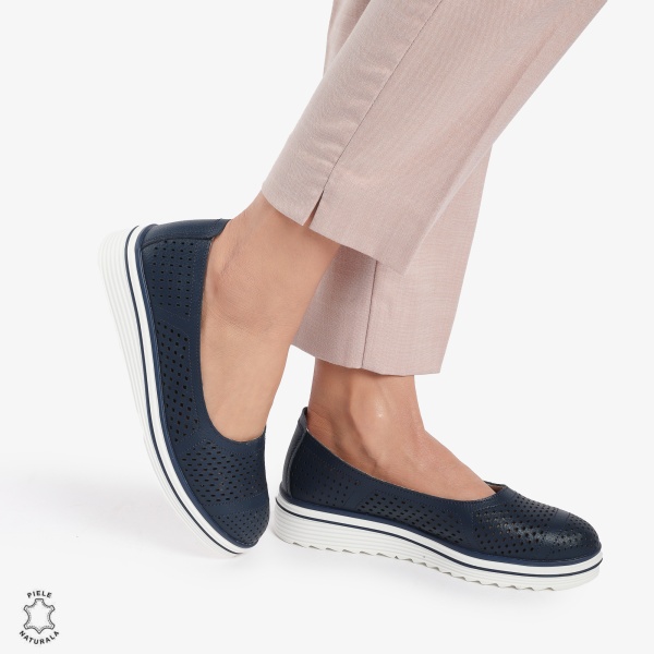 Balerini Dama Piele naturală CRL0105 BLEUMARIN - Img 3