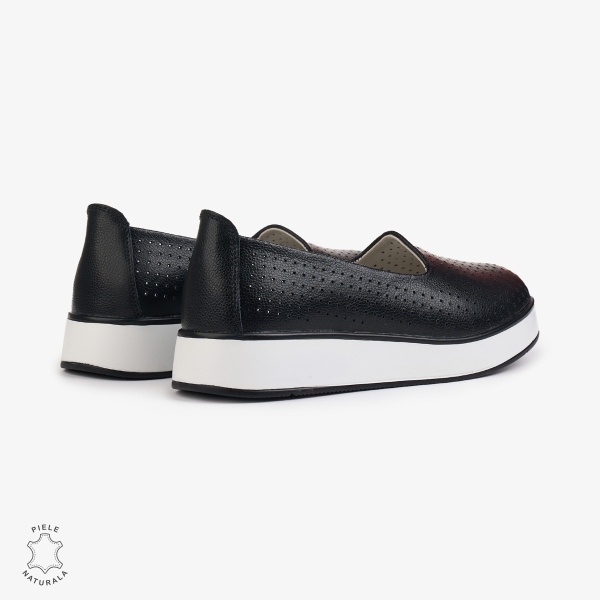 BALERINI Dama Piele Naturala PERFORATA CRL1006 Culoare: NEGRU - Img 2