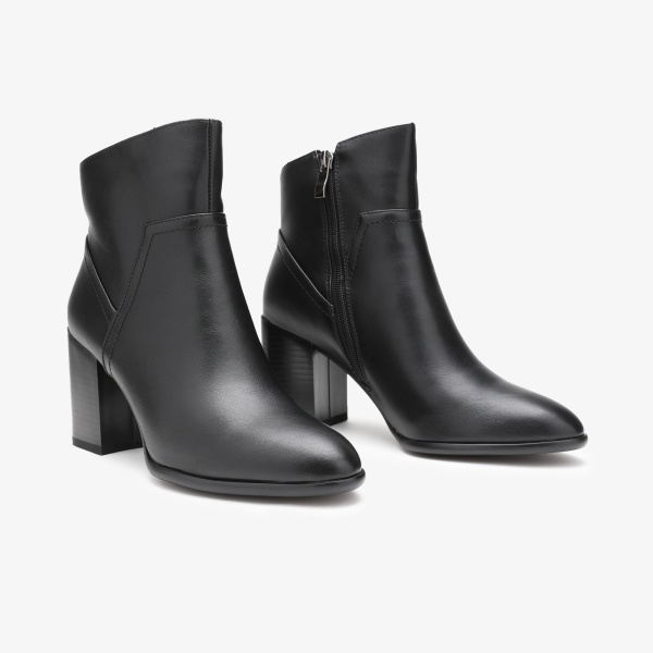 Botine dama din Piele Ecologica CRL0663 Negru - Img 2