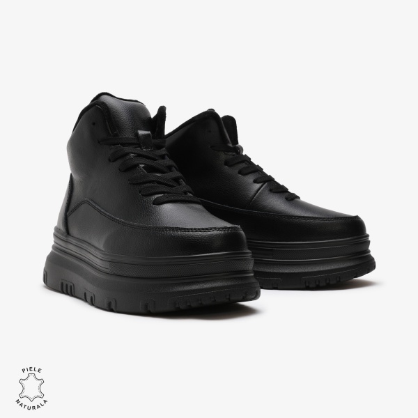 Ghete dama din Piele Naturala CRL0646 NEGRU - Img 2