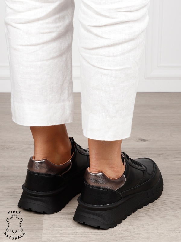 Pantofi Casual DAMA din PIELE Naturala cu model pe talpa CRL1524 - Img 3