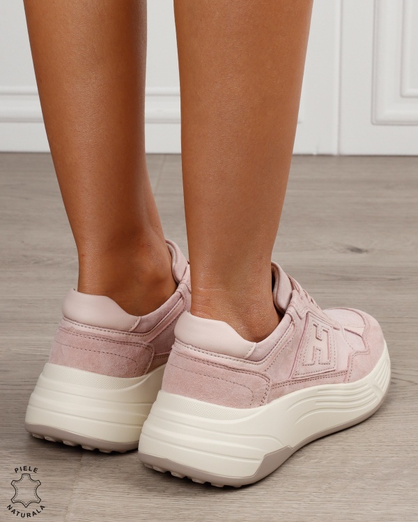 Pantofi sport damă din piele naturală în combinație de culori CRL1879 ROZ - Img 3