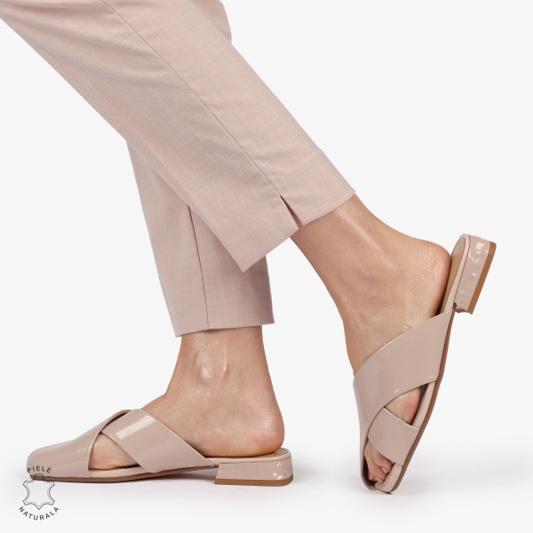 PAPUCI Dama Piele NaturalaCU MODEL PE TOC CRL1395 ROZ - Img 3