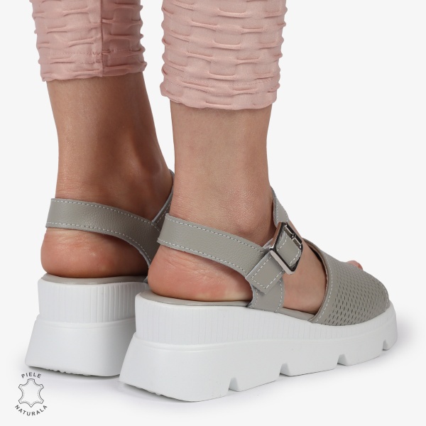 SAndale DAMA DIN PIELE NATURALA CU TALPA INALTA CRL1420 GRI - Img 4