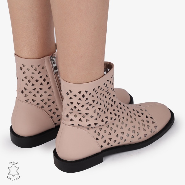 SANDALE dama din Piele Naturala ELEGANTE CU DESIGN UNIC CRL1369 ROZ - Img 4