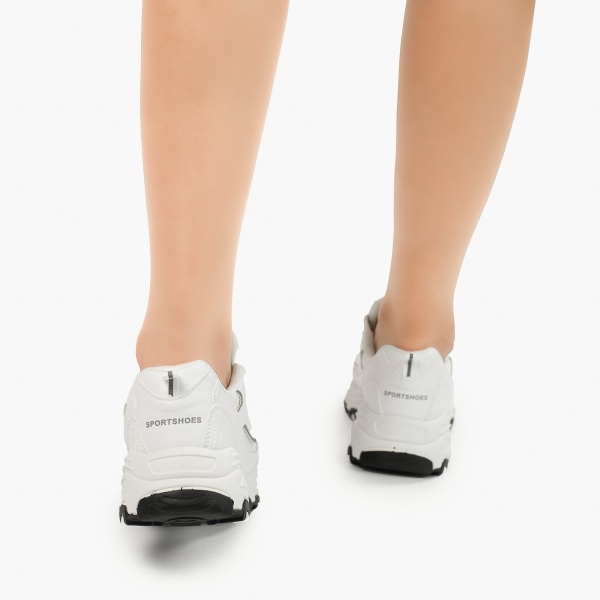 SNEAKERS DAMA DIN Piele Ecologica CRL0831 ALB - Img 3