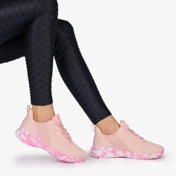 SNEAKERS din TEXTIL cu talpa multicolor CRL1039 CULOARE: ROZ - Img 2