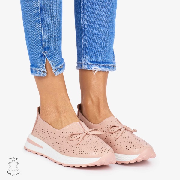 BALERINI dama din Piele Naturala CRL1060 CULOARE: ROZ - Img 2