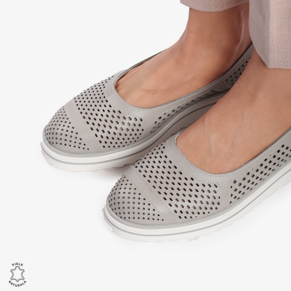 Balerini Dama Piele naturală CRL0105 GRI - Img 2