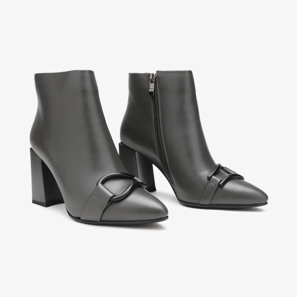 Botine dama din Piele Ecologica CRL0657 GRI - Img 3