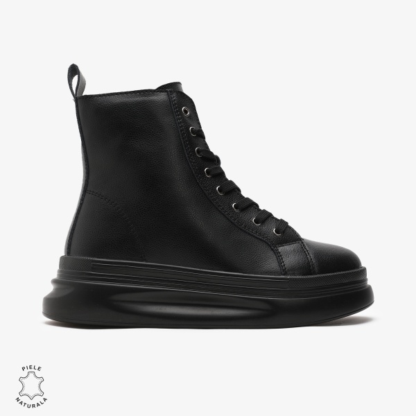 Ghete dama din Piele Naturala CRL0652 Negru - Img 4