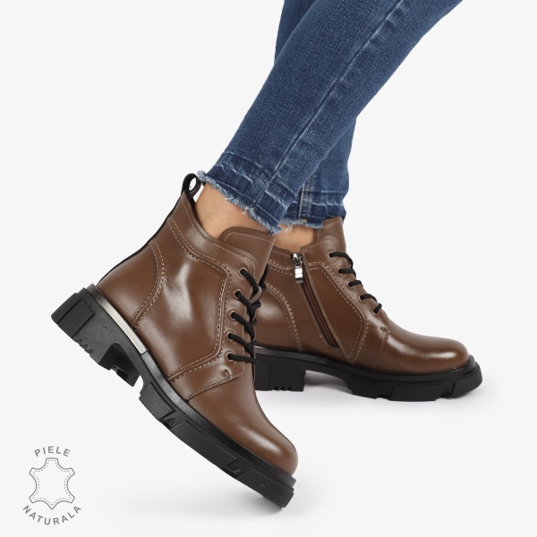 GHETE PIELE NATURALA MARO cu Varf rotund CRL1239 - Img 2