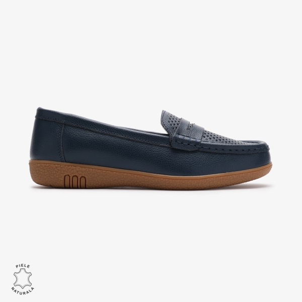 Mocasini dama din Piele Naturala CRL0712 BLEUMARIN - Img 2