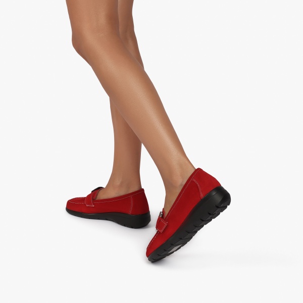Mocasini dama din Piele Naturala CRL0844 ROSU - Img 3