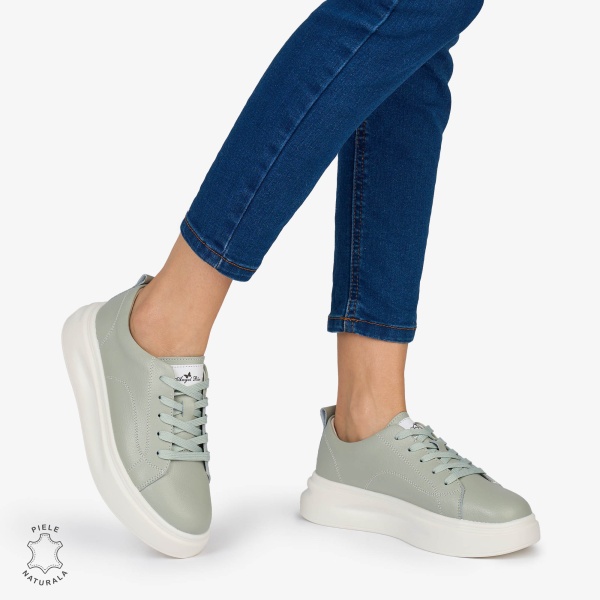 Pantofi Casual dama din Piele Naturala CRL1637 CULOARE: BARILLA - Img 2