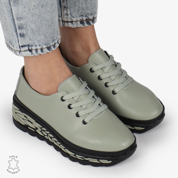 Pantofi Casual dama din Piele naturala CU DESIGN PE TALPA SIRET CRL1345 BRAILA - Img 2