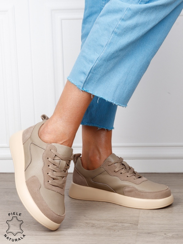 Pantofi casual dama din piele naturală cu finisaj premium CRL1823 VERDE - Img 2
