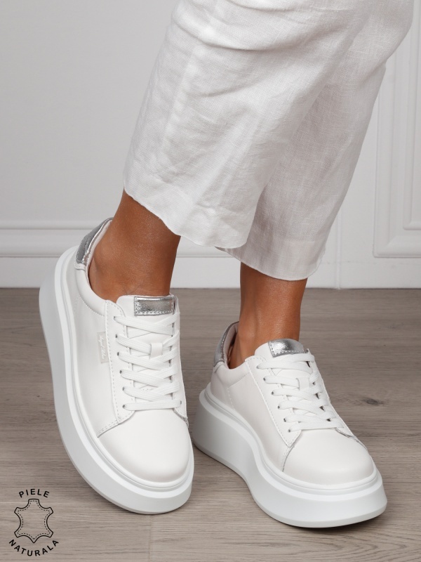 Pantofi DAMA CASUAL din piele naturală confort și stil CRL1378 ALB - Img 2