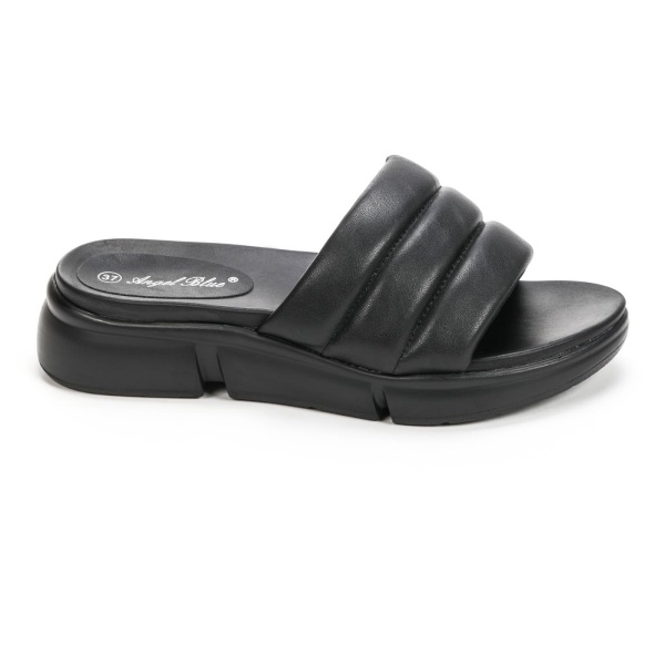 Papuci dama din Piele Ecologica negre CRL0212 - Img 2