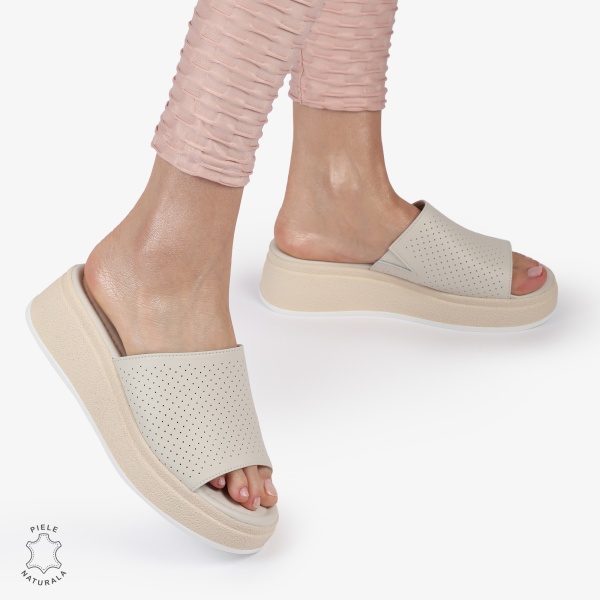 PAPUCI DAMA DIN PIELE NATURALA CRL1425 BEJ - Img 4
