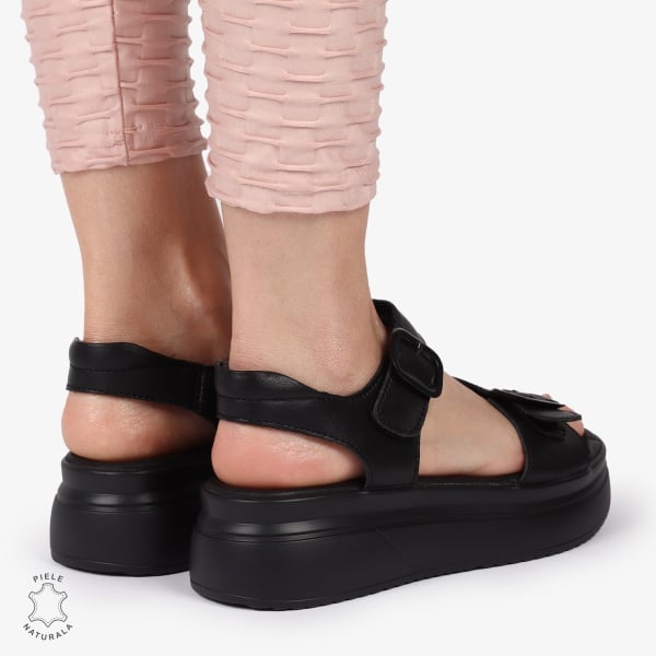 SAndale DAMA DIN PIELE NATURALA CU CATARAMA CRL1412 NEGRU - Img 3
