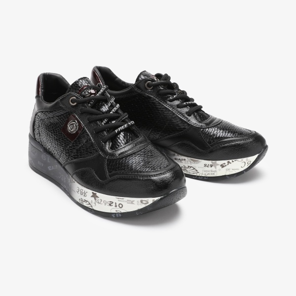 SNEAKERS dama din Piele Ecologica Lacuita cu model CRL0717 - Img 2
