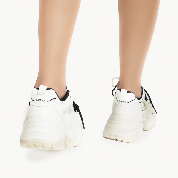 SNEAKERS DAMA din PIELE ECOLOGICA SI PANZA CU DUBLU SIRET CRL0838 - Img 3