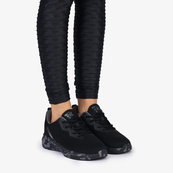 SNEAKERS din TEXTIL cu talpa multicolor CRL1039 CULOARE: NEGRU - Img 3