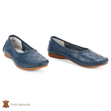 Balerini Bleumarin Din Piele Naturala CRL0223 - Img 2