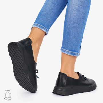BALERINI dama din Piele Naturala CRL1060 CULOARE: NEGRU - Img 3